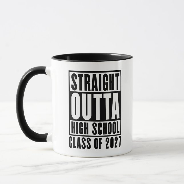 Straight Outta High School Class of 2027 Mug (Left)
