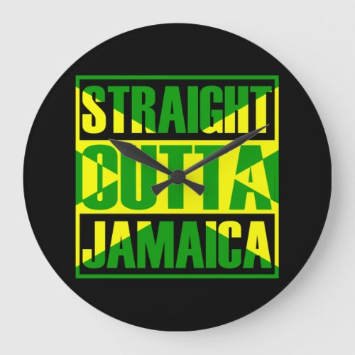 Straight Outta Jamaica Large Clock