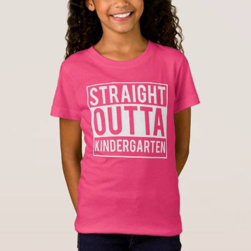 Straight outta kindergarten kids grad shirt