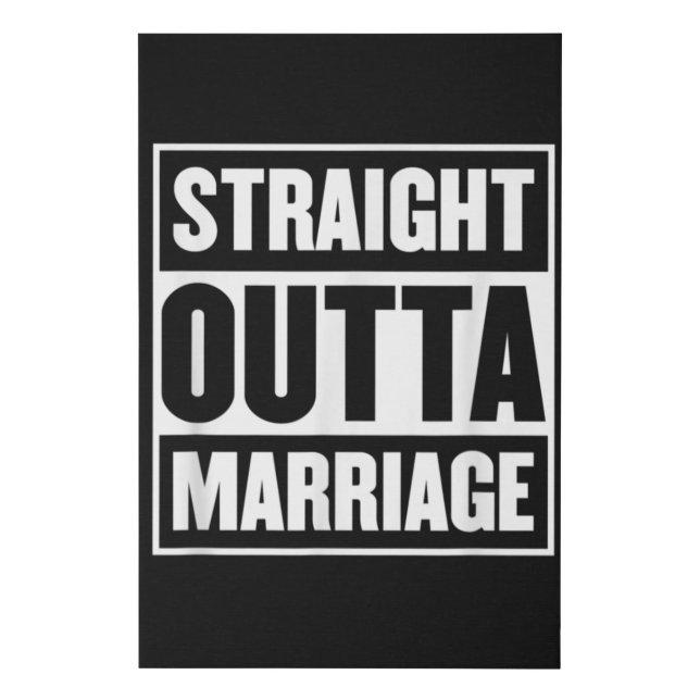 Straight Outta Marriage Funny Divorce Party Faux Canvas Print (Front)