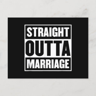 Straight Outta Marriage Funny Divorce Party Postcard
