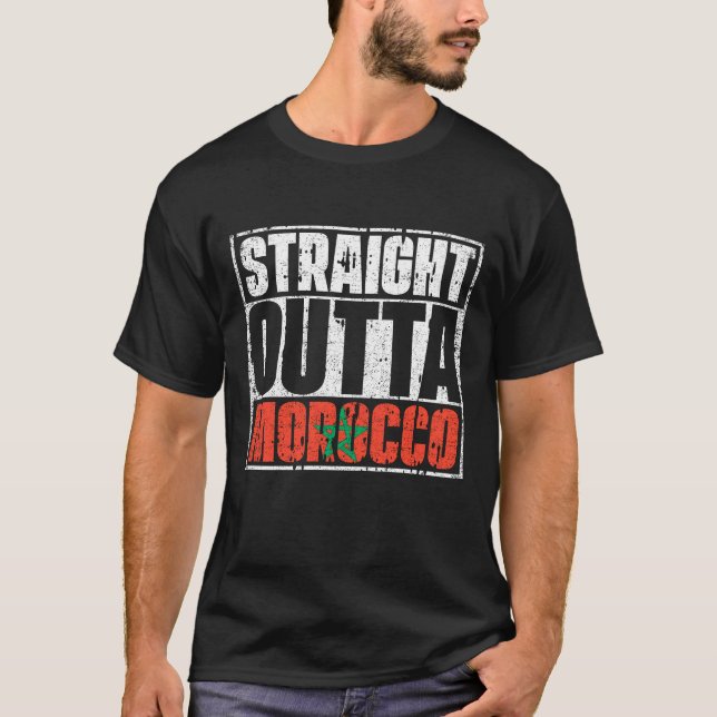 Straight Outta Morocco Flag T-Shirt (Front)