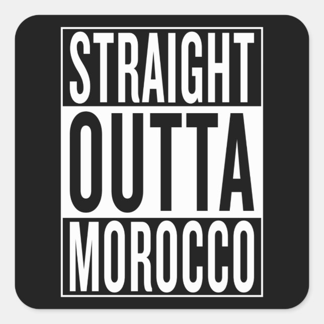 straight outta Morocco Square Sticker (Front)