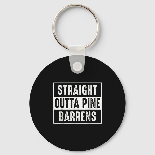 Straight Outta Ne Barrens New Jersey Devil Monster Keychain (Front)
