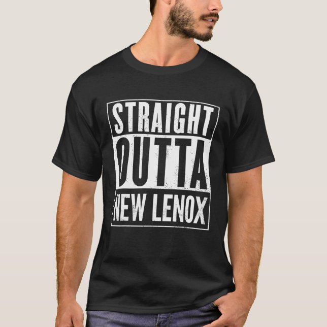 Straight Outta New Lenox Funny T-Shirt (Front)