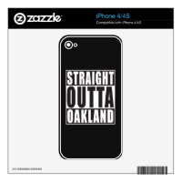 Straight Outta Oakland Black iPhone 4 Skin