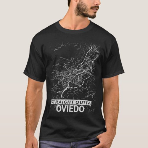 Straight Outta Oviedo city map LARGE PRINT T_Shirt