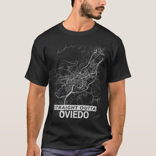 Straight Outta Oviedo city map (LARGE PRINT) T-Shirt (Front)
