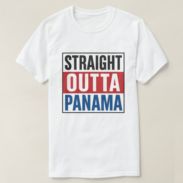 Straight Outta Panama – Flag Style Pride T-Shirt (Design Front)