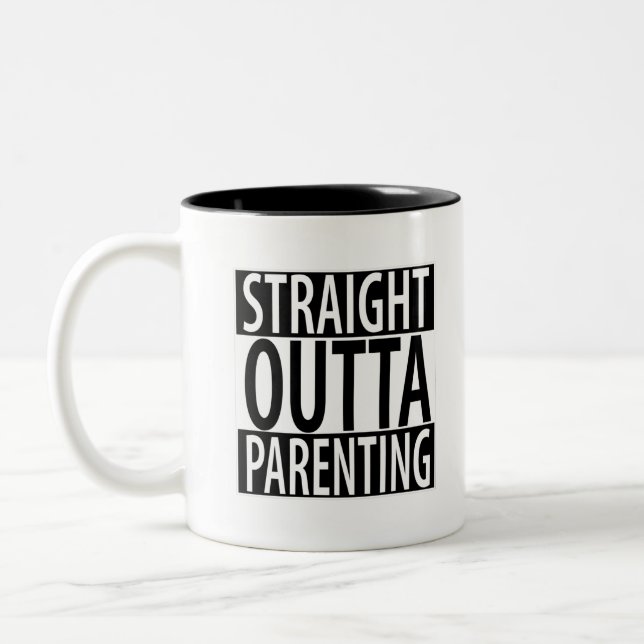 Straight Outta Parenting Two-Tone Coffee Mug (Left)