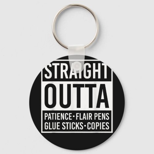 Straight Outta Patience Leopard Mama Mom Life Funn Keychain