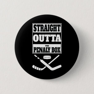 Straight Outta Penalty Box Tee – Funny Ice Hockey Button