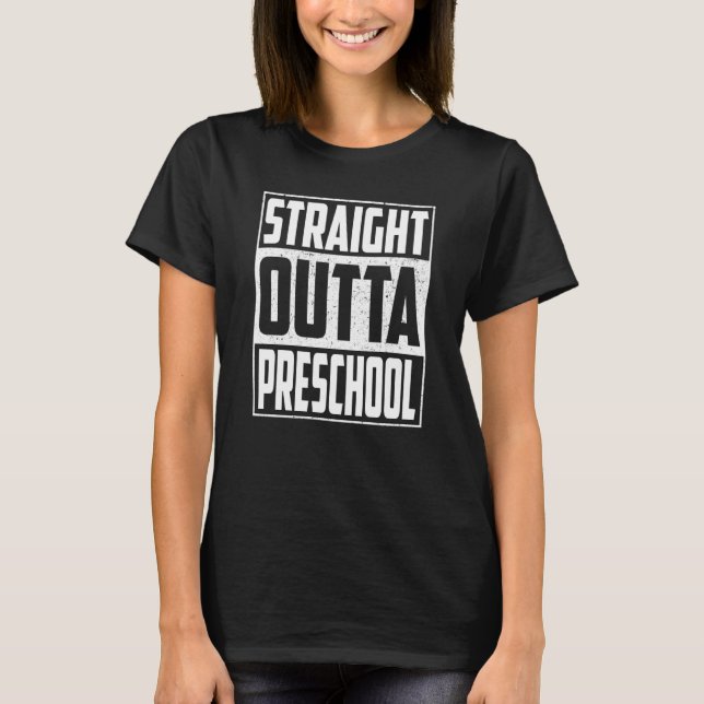 Straight Outta Preschool School Graduation Kids Gi T-Shirt (Front)