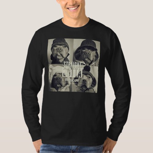 Straight Outta Rescue Pitbull T_Shirt