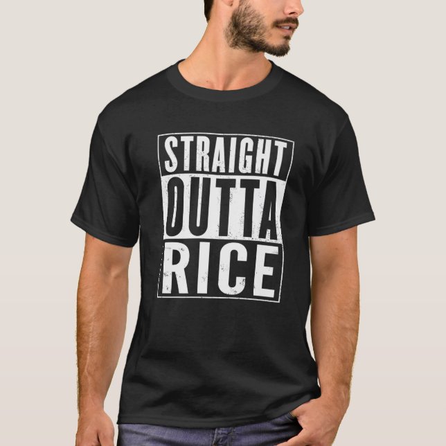 Straight Outta Rice Vintage Distressed Funny T-Shirt (Front)