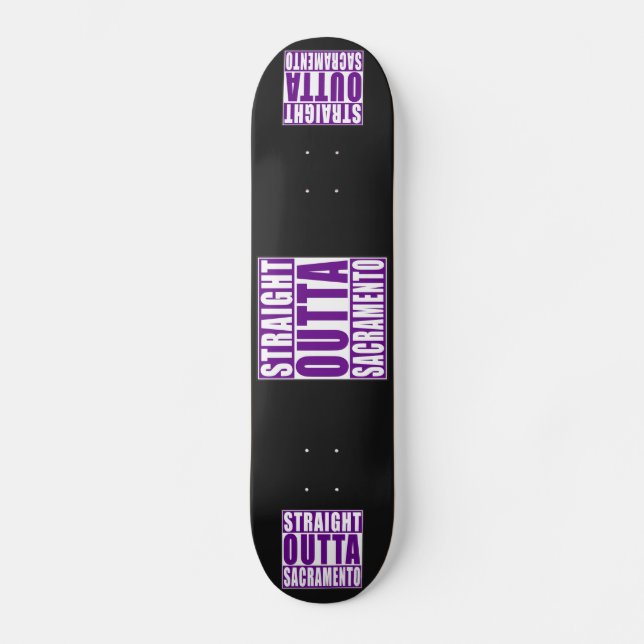 Straight Outta Sacramento Purple Skateboard Deck (Front)