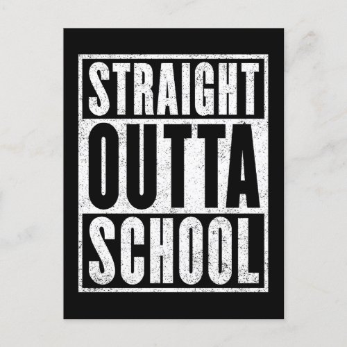Straight Outta School Distressed Version Postcard
