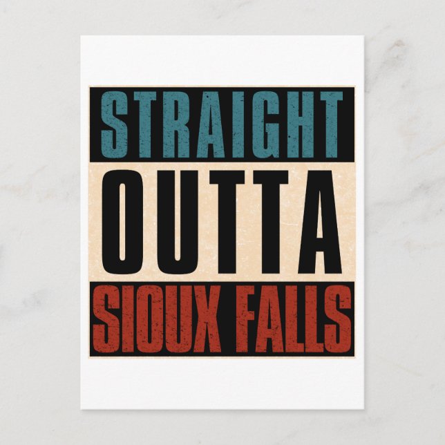 Straight Outta Sioux Falls South Dakota SD Holiday Postcard (Front)