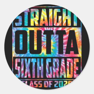 Straight Outta Sixth Grade Cl 2026 Graduation 6th Classic Round Sticker