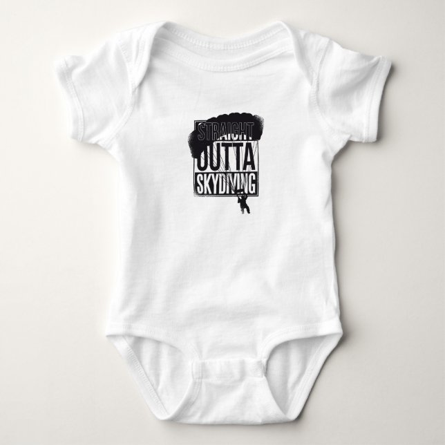 Straight Outta Skydiving Baby Bodysuit (Front)