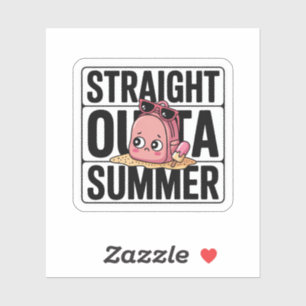 Straight Outta Summer Funny Kawaii Backpack Sticker