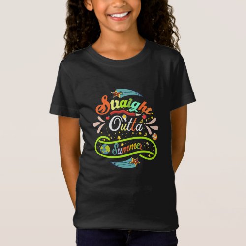 Straight Outta Summer_ Kids T_Shirt