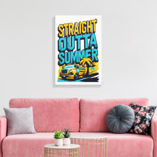Straight Outta Summer – Retro Back-to-School Canvas Print