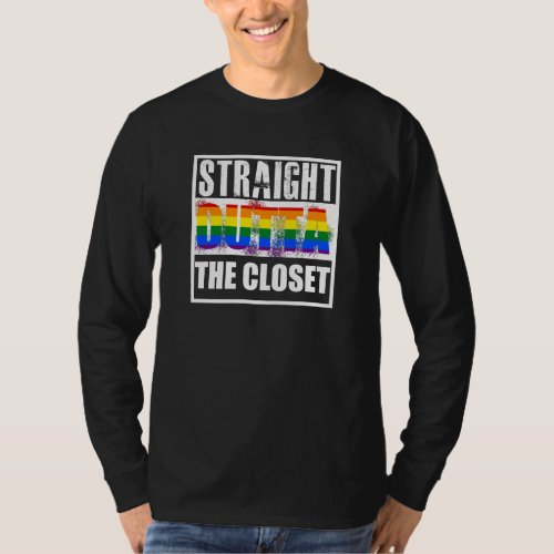 Straight outta the closet gay pride T_Shirt
