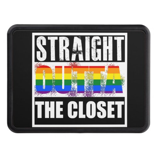 Straight outta the closet gay pride trailer hitch cover