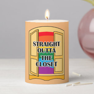 Straight Outta The Closet Pillar Candle