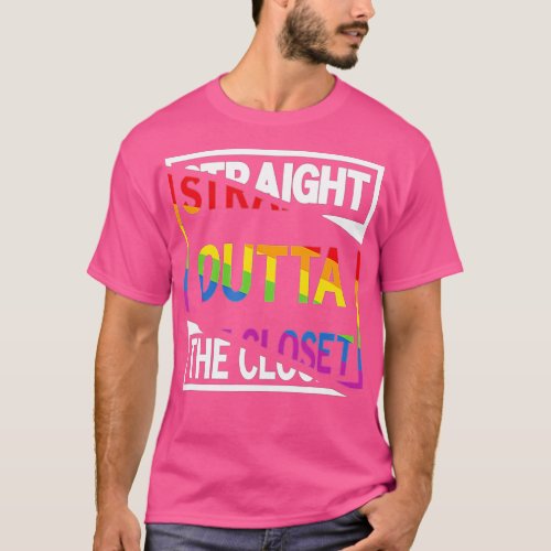 Straight Outta the Closet Proud LGB Pride Rainbow  T_Shirt