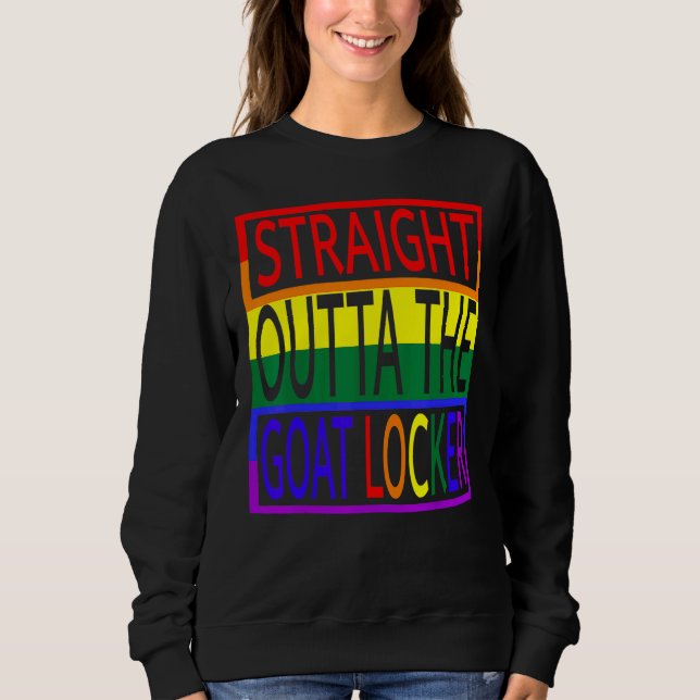 Straight Outta The Goat Locker Navy Chief Rainbow  Sweatshirt (Front)