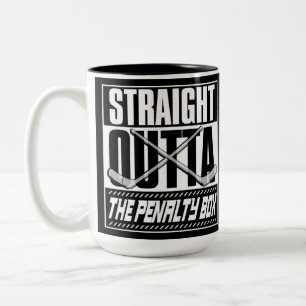 Straight Outta The Penalty Box Hockey Two-Tone Coffee Mug