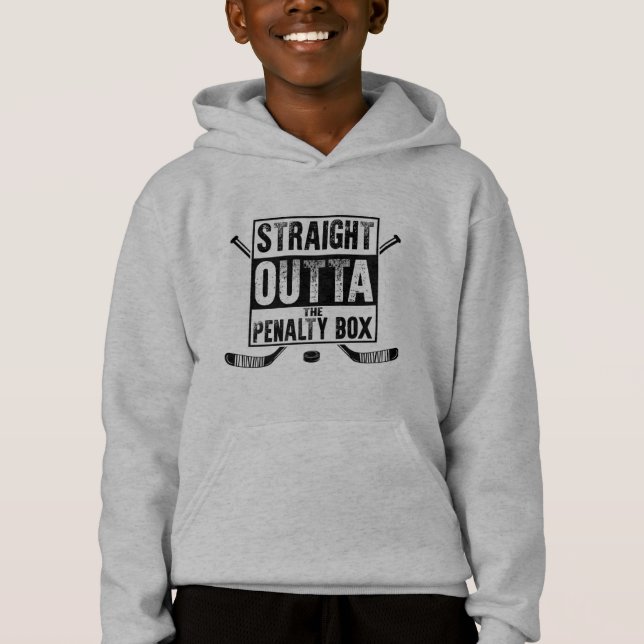straight outta the penalty box ice hockey hoodie (Front)