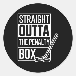 Straight Outta The Penalty Box Shirt Funny Ice Hoc Classic Round Sticker