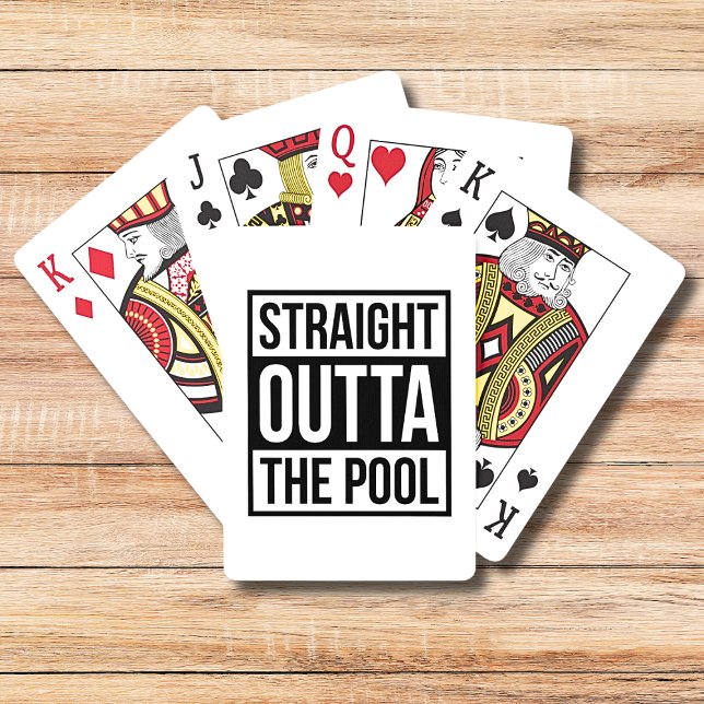 Straight Outta The Pool Modern Typography Swimming Poker Cards (Creator Uploaded)