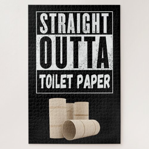 Straight Outta Toilet Paper Funny Roll Shortage Jigsaw Puzzle