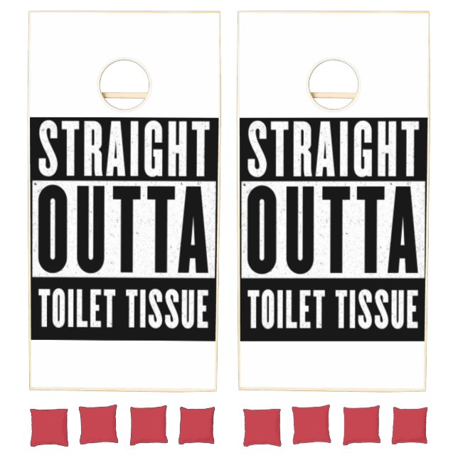 Straight Outta Toilet Tissue Funny Prepper Gifts Cornhole Set (Set)