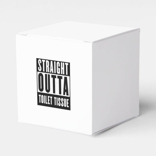Straight Outta Toilet Tissue Funny Prepper Gifts Favor Boxes (Front Side)
