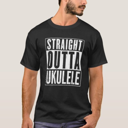 Straight Outta Ukulele Vintage Distressed Funny T_Shirt