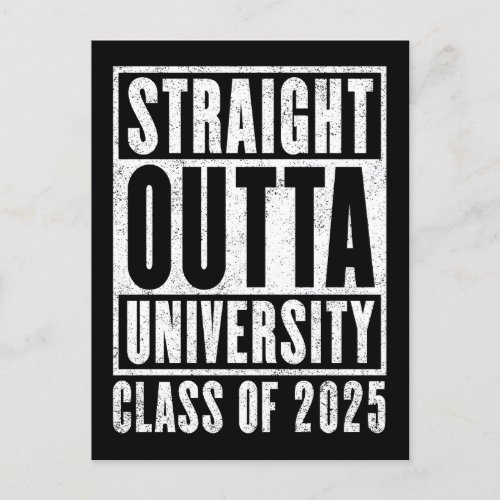 Straight Outta University 2025 Distressed Version Postcard