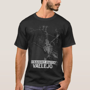 Straight Outta Vallejo city map (LARGE PRINT) T-Shirt