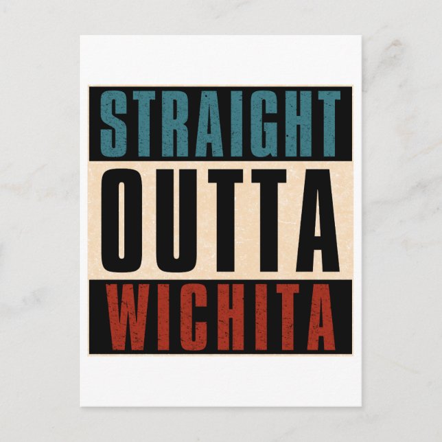 Straight Outta Wichita Kansas KS Holiday Postcard (Front)