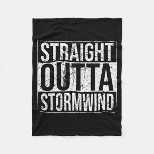 Straight Outta Wind Funny Wow Alliance Gamer Vinta Fleece Blanket