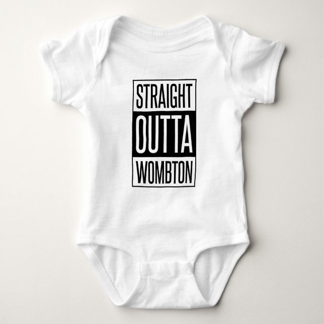 Straight Outta Wombton Funny Baby Bodysuit (Front)