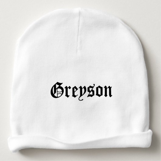 Straight Outta Wombton Funny Baby with Custom Name Beanie (Back)