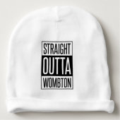 Straight Outta Wombton Funny Baby with Custom Name Beanie (Front)