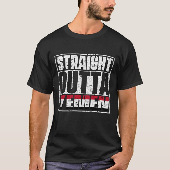 Straight Outta Yemen Flag T-Shirt (Front)