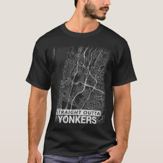 Straight Outta Yonkers city map (LARGE PRINT) T-Shirt