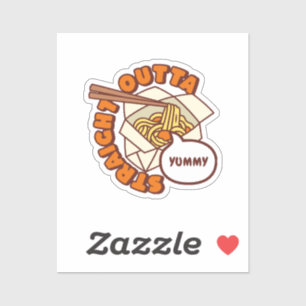 Straight Outta Yummy Ramen Noodles Sticker